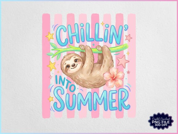 Download Preppy Chillin into Summer Sloth PNG - Sloth Collection