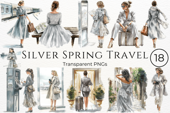 Download Silver Spring Travel Watercolor Cliparts - Spring Collection