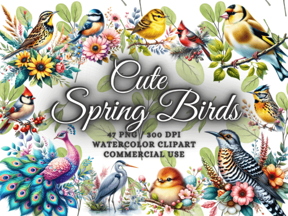 Download Watercolor Spring Birds Clipart Bird Png - Spring Collection