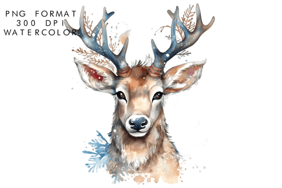 Download Watercolor Reindeer Clipart - Deer Collection