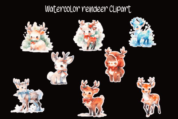 Download Watercolor Reindeer Clipart - Deer Collection