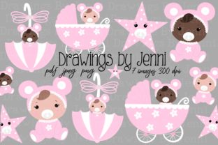 Download Baby Girl Illustrations Set - Illustrations Collection