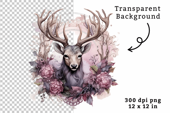 Download Watercolor Reindeer Clipart PNG - Deer Collection