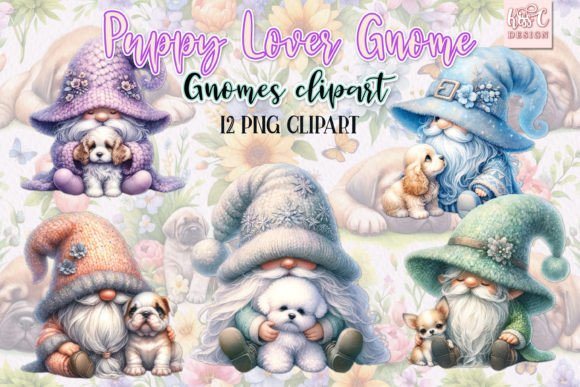 Download Watercolor Spring Puppy Lover Gnomes PNG - Spring Collection