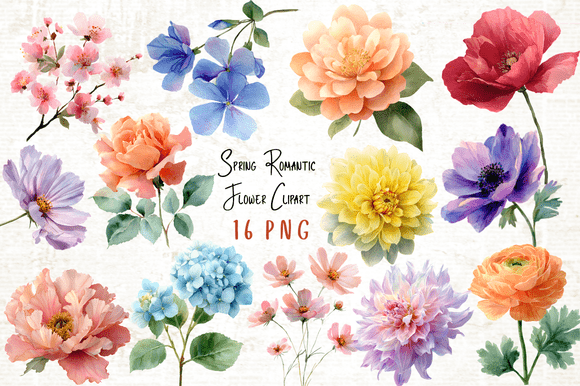 Download Spring Romantic Flower Clipart PNG - Spring Collection
