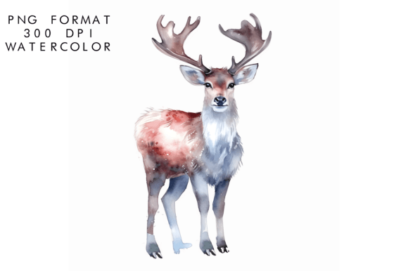 Download Watercolor Reindeer Clipart - Deer Collection
