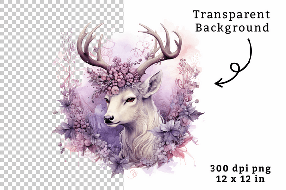 Download Watercolor Reindeer Clipart PNG - Deer Collection