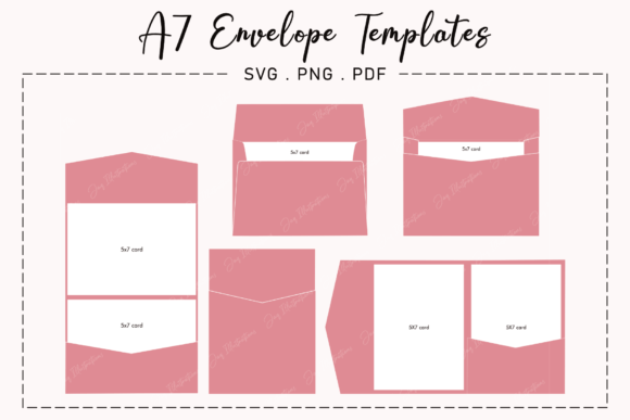 Download A7 Envelope Template Bundle SVG Cut File - Envelope Collection
