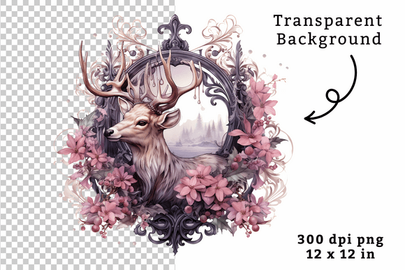 Download Christmas Watercolor Reindeer Clipart PN - Deer Collection