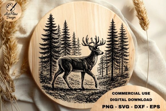 Download Deer Forest Scene SVG - Deer Collection