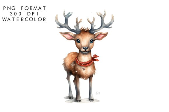 Download Watercolor Reindeer Clipart - Deer Collection