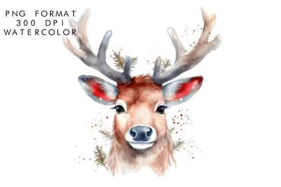 Download Watercolor Reindeer Clipart - Deer Collection